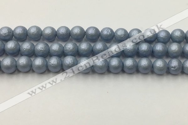 CSB2473 15.5 inches 10mm round matte wrinkled shell pearl beads