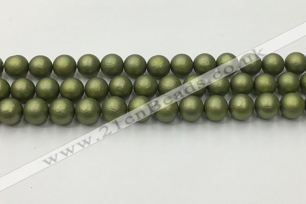 CSB2523 15.5 inches 10mm round matte wrinkled shell pearl beads