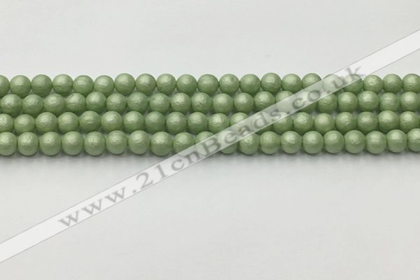 CSB2530 15.5 inches 4mm round matte wrinkled shell pearl beads