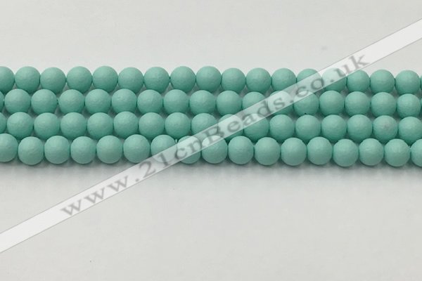 CSB2551 15.5 inches 6mm round matte wrinkled shell pearl beads