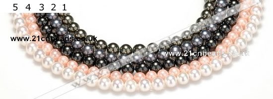 CSB42 16 inches 8mm round shell pearl beads Wholesale