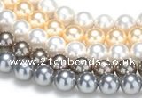 CSB47 16 inches 8mm round shell pearl beads Wholesale