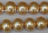 CSB803 15.5 inches 13*15mm oval shell pearl beads wholesale