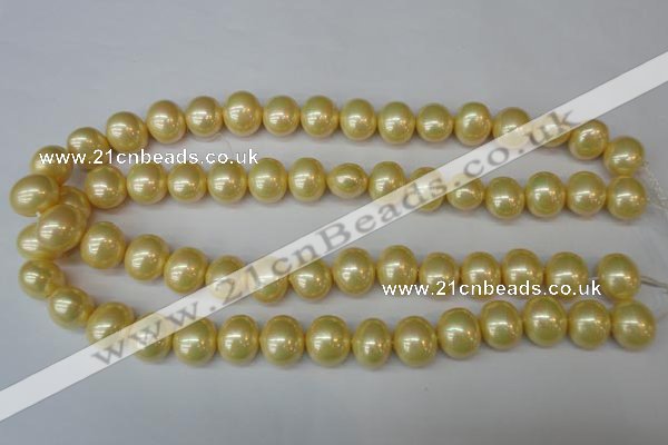 CSB808 15.5 inches 13*15mm oval shell pearl beads wholesale