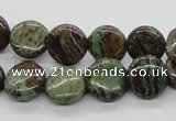 CSD01 15.5 inches 12mm flat round dyed stripe jasper gemstone beads