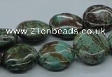 CSD02 15.5 inches 16mm flat round dyed stripe jasper gemstone beads