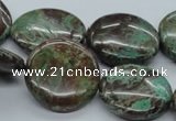 CSD03 15.5 inches 25mm flat round dyed stripe jasper gemstone beads