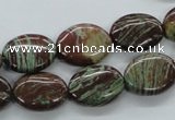 CSD05 15.5 inches 12*16mm oval dyed stripe jasper gemstone beads