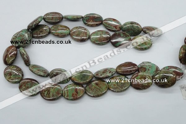 CSD07 15.5 inches 20*25mm oval dyed stripe jasper gemstone beads