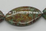 CSD10 15.5 inches 25*40mm marquise dyed stripe jasper gemstone beads