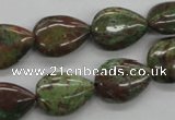 CSD11 15.5 inches 13*18mm flat teardrop dyed stripe jasper gemstone beads