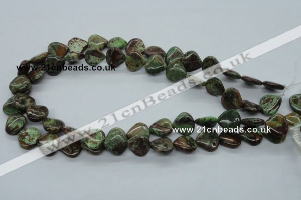 CSD14 15.5 inches 15*15mm heart dyed stripe jasper gemstone beads