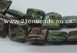 CSD16 15.5 inches 12*12mm square dyed stripe jasper gemstone beads
