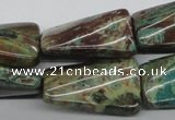 CSD20 15.5 inches 18*30mm twisted rectangle dyed stripe jasper beads