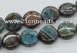 CSD25 15.5 inches 12mm flat round dyed stripe jasper gemstone beads