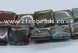 CSD28 15.5 inches 12*12mm square dyed stripe jasper gemstone beads