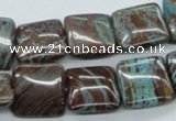 CSD29 15.5 inches 16*16mm square dyed stripe jasper gemstone beads
