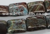 CSD31 15.5 inches 15*20mm rectangle dyed stripe jasper gemstone beads