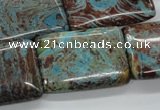 CSD33 15.5 inches 20*30mm rectangle dyed stripe jasper gemstone beads