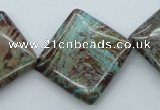 CSD34 15.5 inches 25*25mm diamond dyed stripe jasper gemstone beads