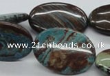 CSD35 15.5 inches 25*35mm oval dyed stripe jasper gemstone beads
