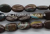 CSD45 15.5 inches 10*14mm oval dyed stripe jasper gemstone beads