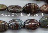 CSD46 15.5 inches 13*18mm oval dyed stripe jasper gemstone beads