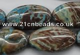 CSD48 15.5 inches 18*30mm oval dyed stripe jasper gemstone beads