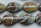 CSD54 15.5 inches 15*20mm flat teardrop dyed stripe jasper gemstone beads