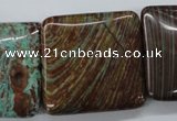 CSD60 15.5 inches 30mm square dyed stripe jasper gemstone beads