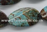 CSD62 15.5 inches 20*35mm twisted oval dyed stripe jasper gemstone beads