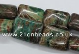 CSD67 15.5 inches 15*20mm rectangle dyed stripe jasper beads