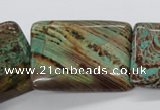CSD69 15.5 inches 25*35mm rectangle dyed stripe jasper beads