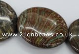 CSD76 15.5 inches 35mm flat round dyed stripe jasper gemstone beads