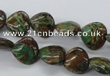 CSD78 15.5 inches 13*13mm heart dyed stripe jasper gemstone beads