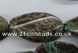 CSD85 15.5 inches 20*30mm twisted oval dyed stripe jasper gemstone beads
