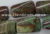 CSD87 15.5 inches 15*25mm twisted rectangle dyed stripe jasper beads