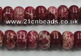 CSE66 15.5 inches 8*12mm rondelle dyed natural sea sediment jasper beads