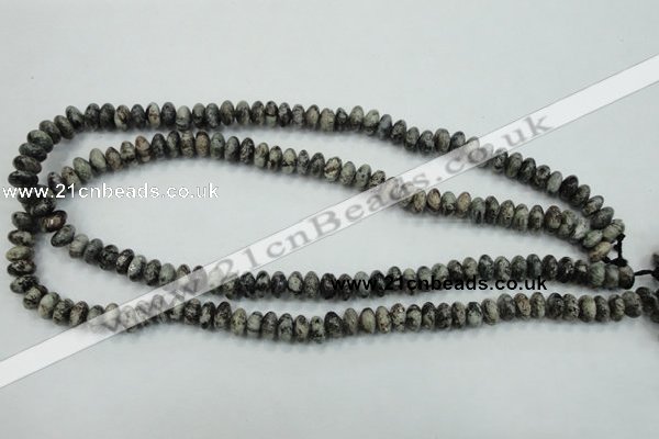 CSI04 15.5 inches 4*8mm rondelle silver scale stone beads wholesale