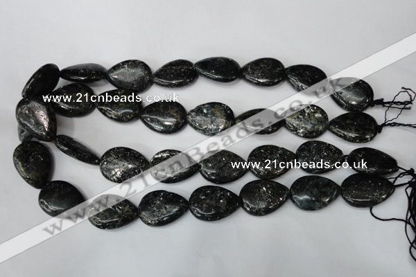CSI106 15.5 inches 18*25mm flat teardrop silver scale stone beads