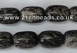 CSI22 15.5 inches 13*18mm drum silver scale stone beads wholesale