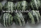 CSJ07 15.5 inches 16mm round green silver line jasper beads wholesale