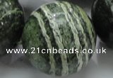 CSJ12 15.5 inches 30mm round green silver line jasper beads wholesale
