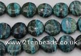 CSJ215 15.5 inches 12mm flat round dyed green silver line jasper beads