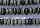 CSJ88 15.5 inches 5*10mm rondelle green silver line jasper beads