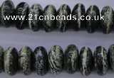 CSJ90 15.5 inches 7*14mm rondelle green silver line jasper beads