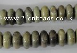 CSL109 15.5 inches 6*12mm rondelle silver leaf jasper beads wholesale