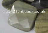 CSL122 15.5 inches 30*30mm faceted square silver leaf jasper beads