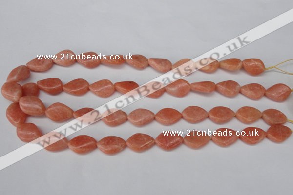 CSM25 15.5 inches 13*18mm twisted teardrop salmon stone beads wholesale