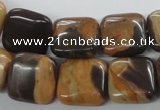 CSN03 15.5 inches 15*15mm square new snake skin jasper beads